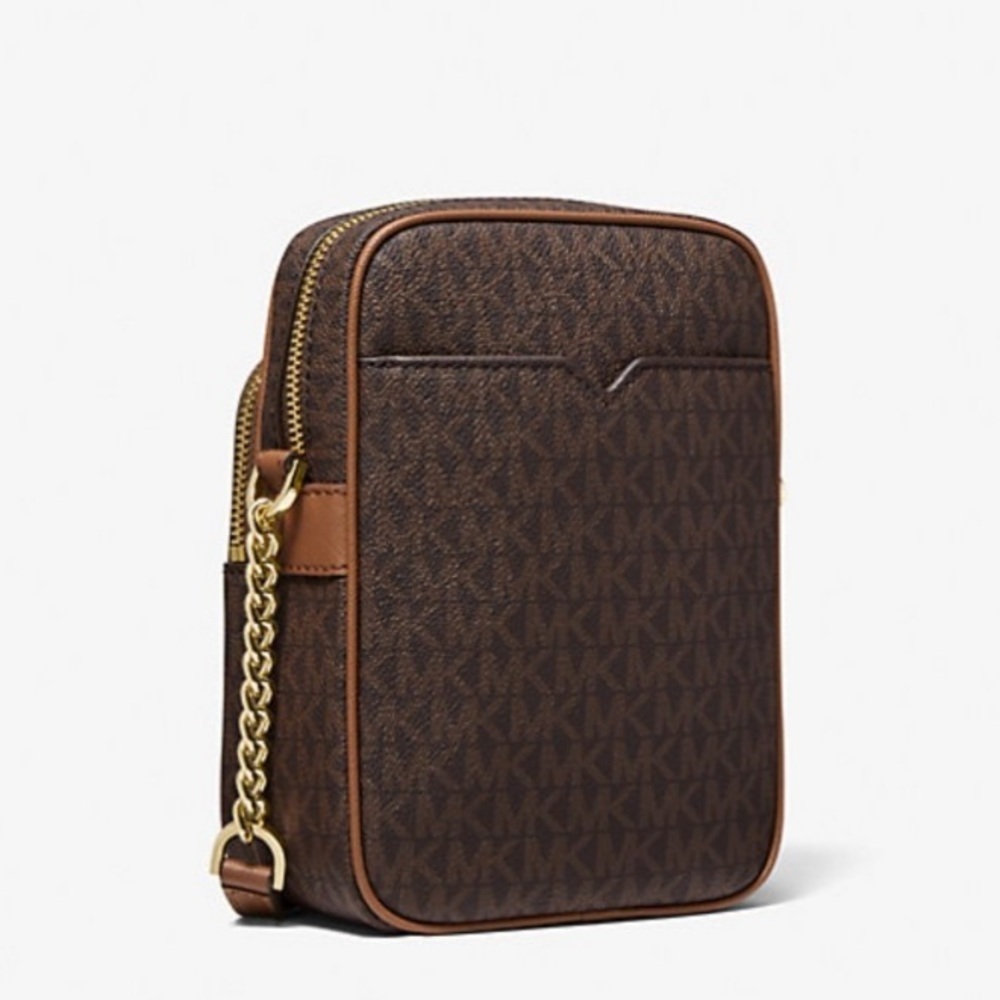 MICHAEL KORS Jet Set Travel Medium Logo Crossbody Bag brown NWT - Picture 2 of 7